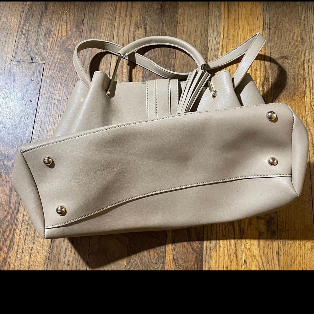 Yoki Taupe Satchel with Tassel - Picture 7 of 12